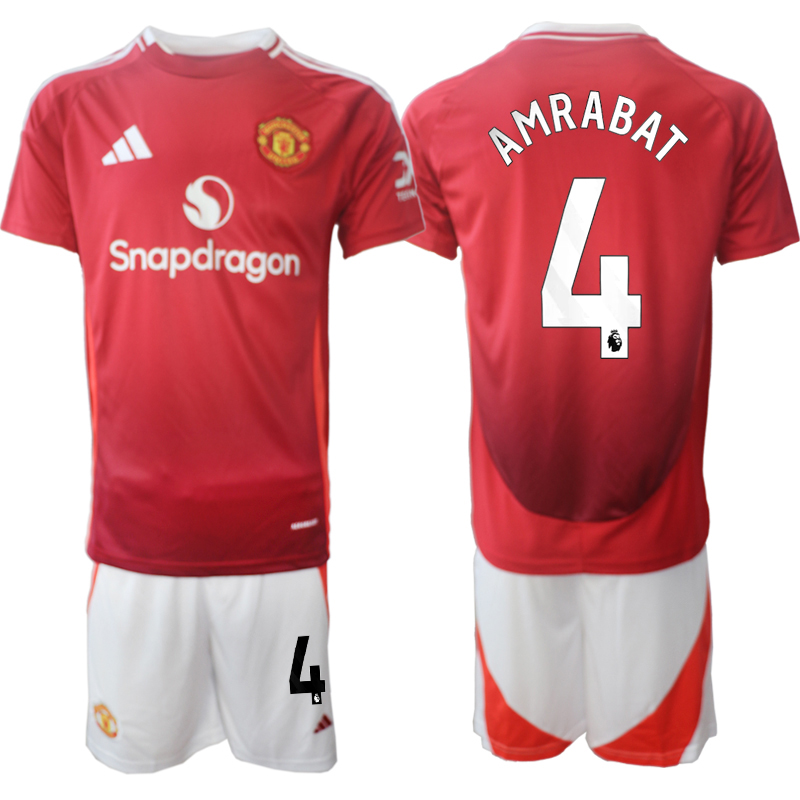 Men 2024-2025 Club Manchester United home Red 4 Soccer Jersey